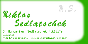 miklos sedlatschek business card